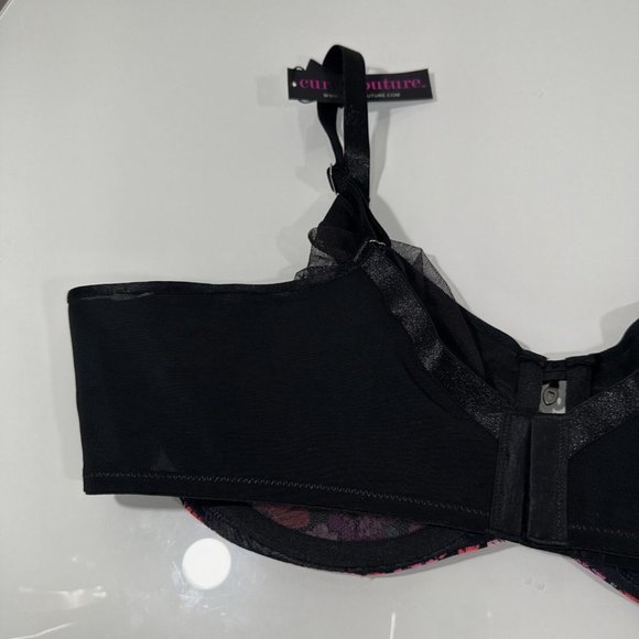 NWT $40 Curvy Couture [ 46C ] Full Figure Mesh Underwire Bra‎ Retro Roses - Picture 8 of 15